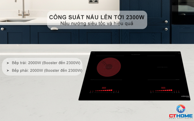 Công suất nấu tối đa lên tới 2300W