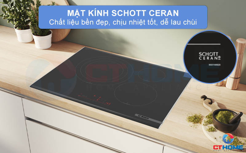 Mặt kính gốm thủy tinh Schott Ceran cao cấp, bền bỉ