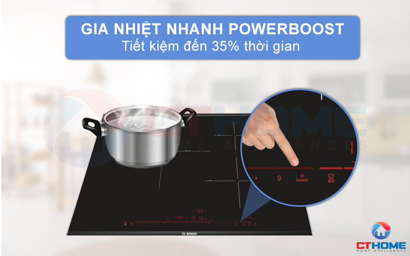 Làm nóng nhanh hơn, tiết kiệm thời gian hơn với chế độ PowerBoost.