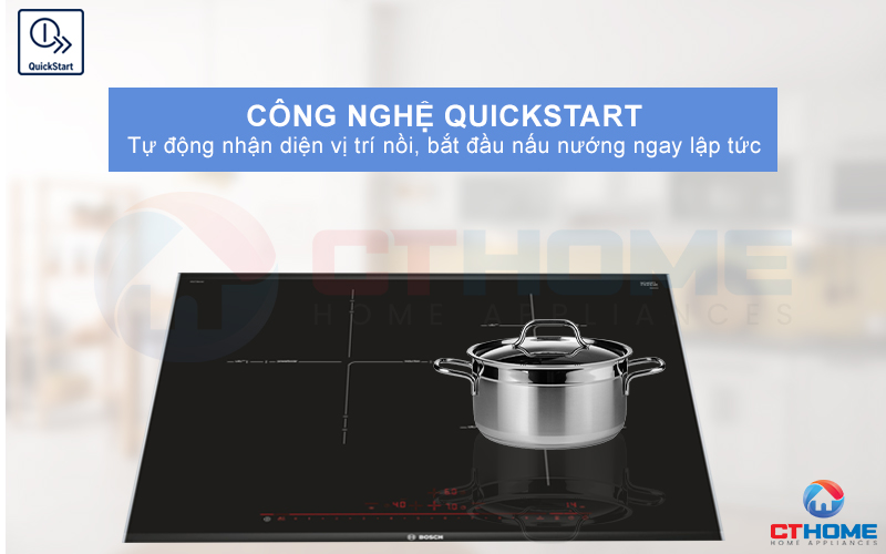 Nhận diện nồi chảo nhanh chóng, bắt đầu nấu nướng ngay lập tức.