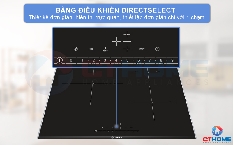 Bảng điều khiển với thiết kế đơn giản, thao tác dễ dàng với một lần chạm.