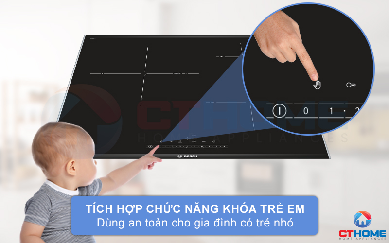 Tính năng khóa trẻ em giúp an toàn tuyệt đối cho trẻ nhỏ.