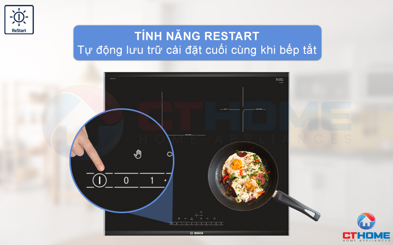 Tự động lưu chương trình trước khi tắt bếp với ReStart.