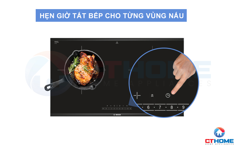 Chế độ hẹn giờ tắt bếp giúp bạn chủ động thời gian nấu nướng hơn.