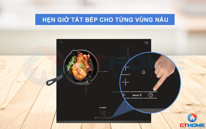 Lựa chọn hẹn giờ tắt bếp khi bạn bận rộn cho công việc khác.