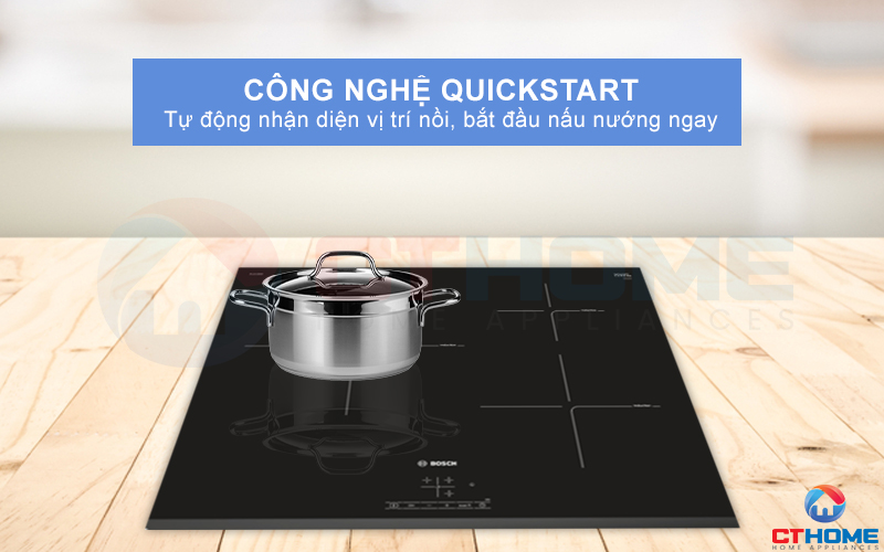 Tự động nhận diện vị trí và kích thước nồi nướng với công nghệ QuickStart.