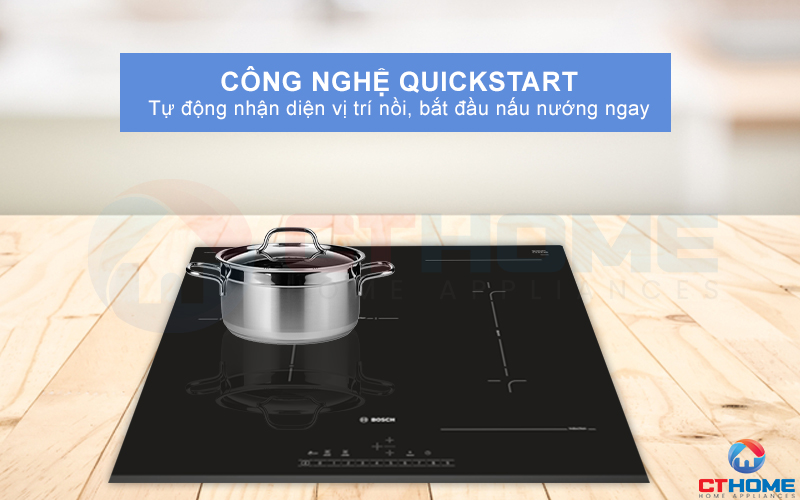 Nhận diện vị trí nồi, bắt đầu nấu nướng ngay lập tức nhờ công nghệ QuickStart.