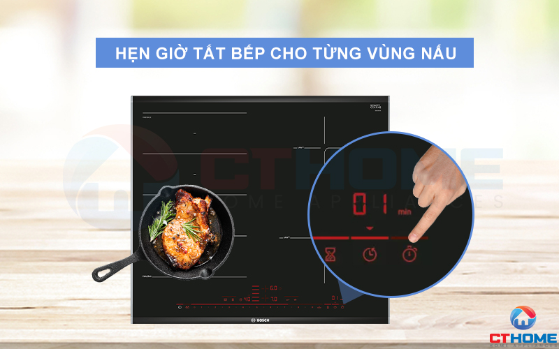 Chế độ hẹn giờ tắt bếp giúp bạn chủ động hơn trong công việc.