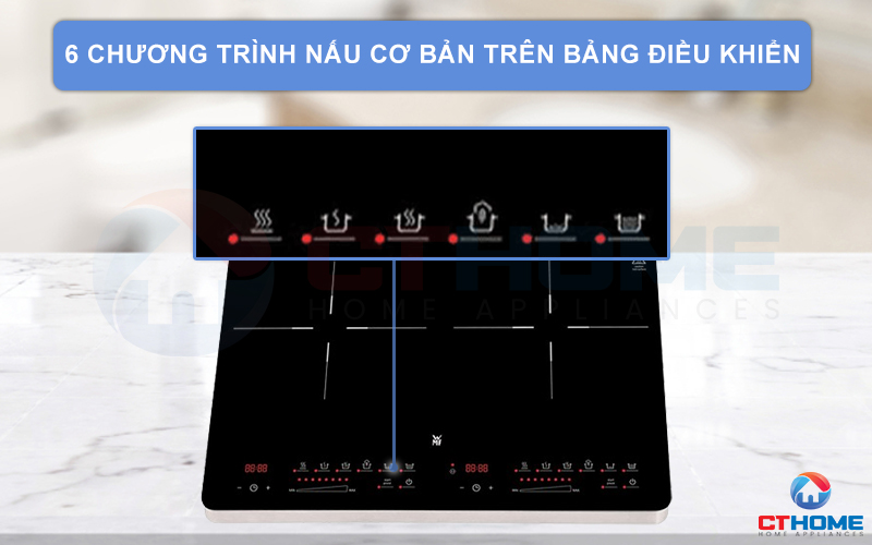 Với 6 chương trình nấu cơ bản trên bảng điều khiển.