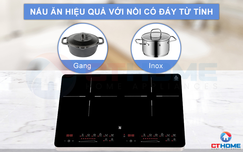 Nên lựa chọn nồi chảo có đáy từ tính cho bếp từ WMF KULT X.