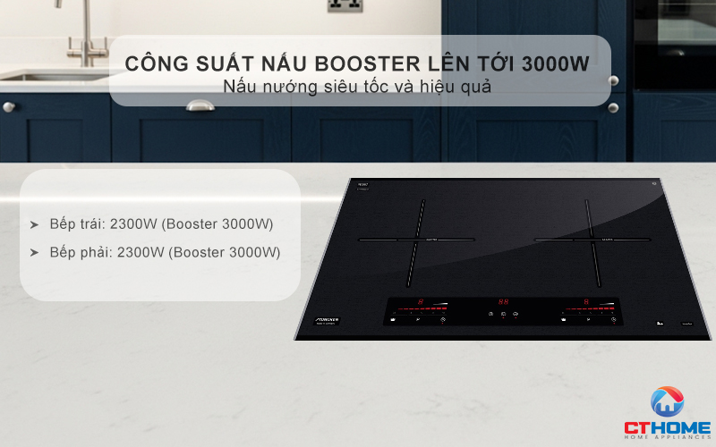 Tổng công suất lên tới 3700W giúp nấu nướng nhanh chóng