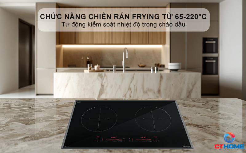 Chức năng chiên rán (Frying) kiểm soát nhiệt độ chính xác từ 65°C đến 250°C