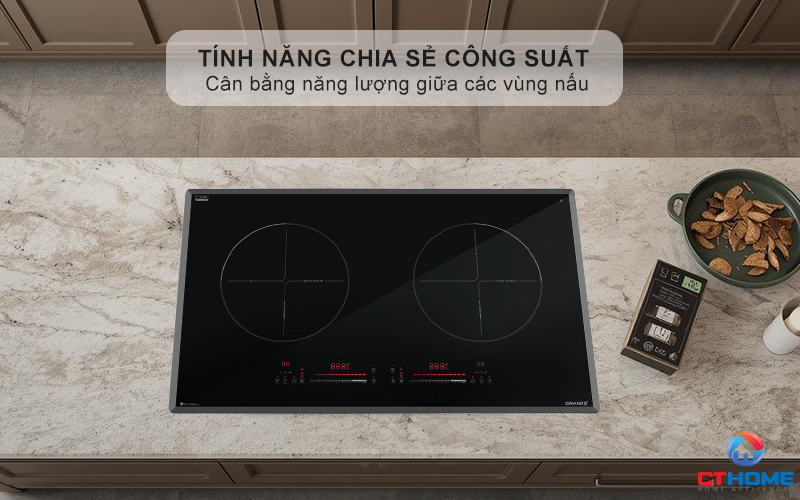 Tính năng chia sẻ công suất giữa 2 vùng nấu, chống quá tải