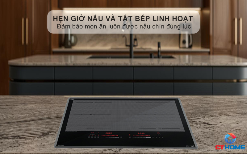 Hẹn giờ tối đa 99 phút cho từng vùng nấu, giúp người dùng chủ động hơn trong việc nấu ăn