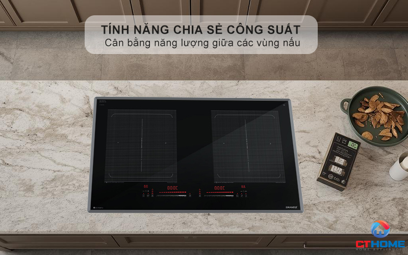 Tính năng chia sẻ công suất giữa 2 vùng nấu, chống quá tải