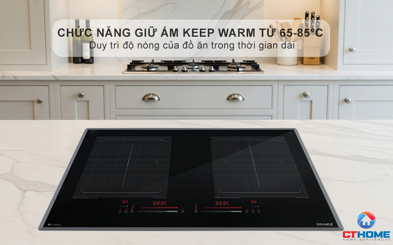 Chức năng hâm nóng (Keep Warm) với 3 mức nhiệt độ: 65°C, 75°C, 85°C