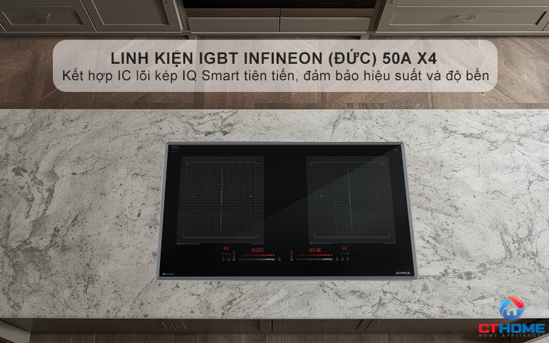 IGBT Infineon Germany 50A X4 và IC Dual lõi kép IQ smart giúp bếp hoạt động ổn định, bền bỉ