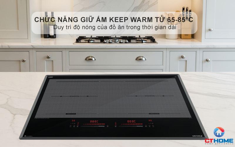 Chức năng hâm nóng (Keep Warm) với 3 mức nhiệt độ: 65°C, 75°C, 85°C