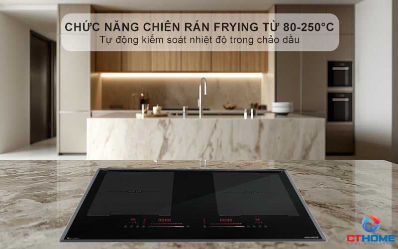 Chức năng chiên rán (Frying) kiểm soát nhiệt độ chính xác từ 80°C đến 250°C