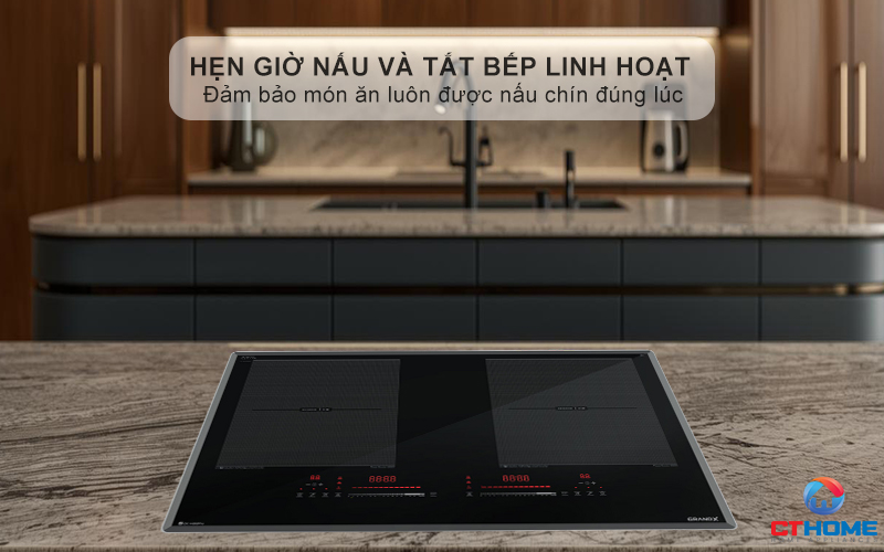 Hẹn giờ tối đa 99 phút cho từng vùng nấu, giúp người dùng chủ động hơn trong việc nấu ăn