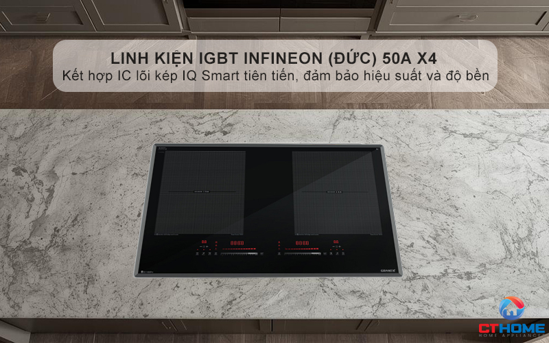 IGBT Infineon Germany 50A X4 và IC Dual lõi kép IQ smart giúp bếp hoạt động ổn định, bền bỉ