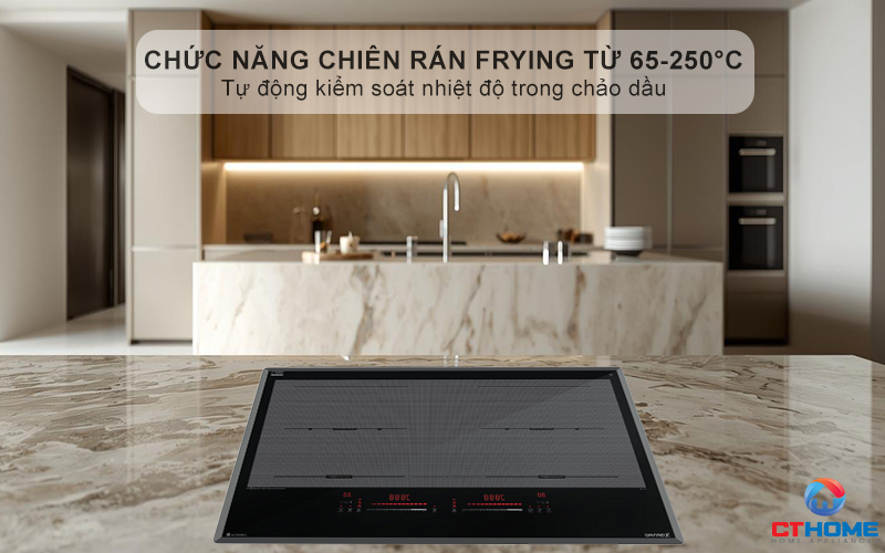 Chức năng chiên rán (Frying) kiểm soát nhiệt độ chính xác từ 65°C đến 250°C