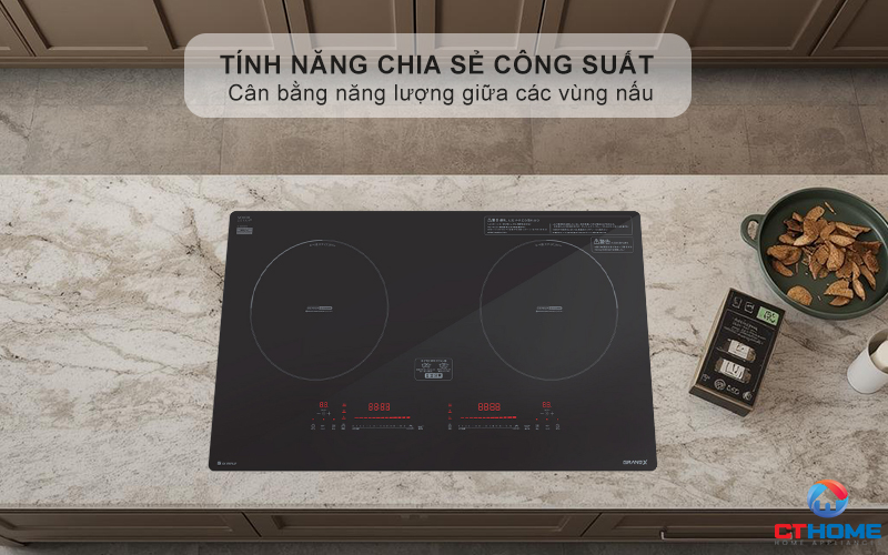Tính năng chia sẻ công suất giữa 2 vùng nấu, chống quá tải