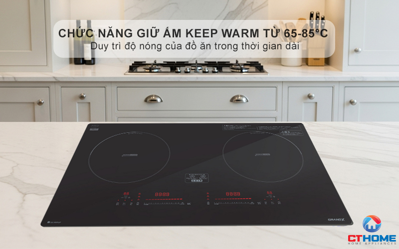 Chức năng hâm nóng (Keep Warm) với 3 mức nhiệt độ: 65°C, 75°C, 85°C
