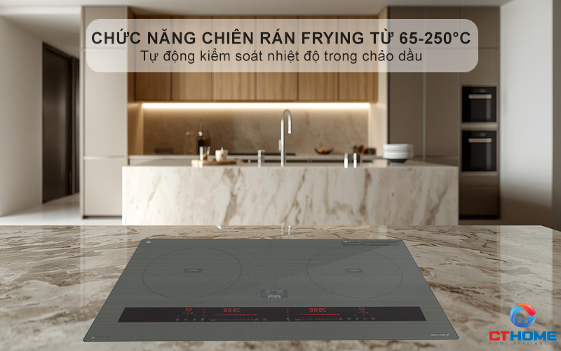Chức năng chiên rán (Frying) kiểm soát nhiệt độ chính xác từ 80°C đến 250°C