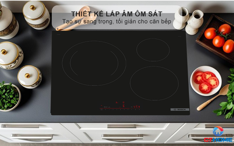 Thiết kế vuông vắn, lắp âm ôm sát không viền sang trọng, tối giản