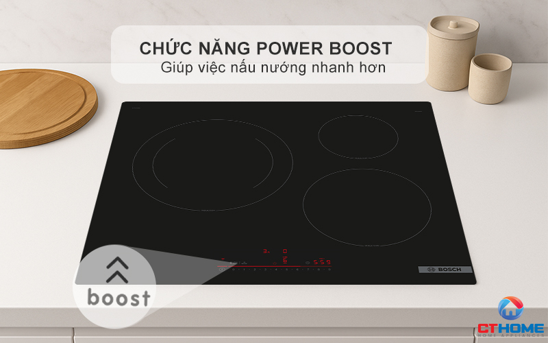 Chức năng Power Boost, giúp việc nấu nướng nhanh hơn