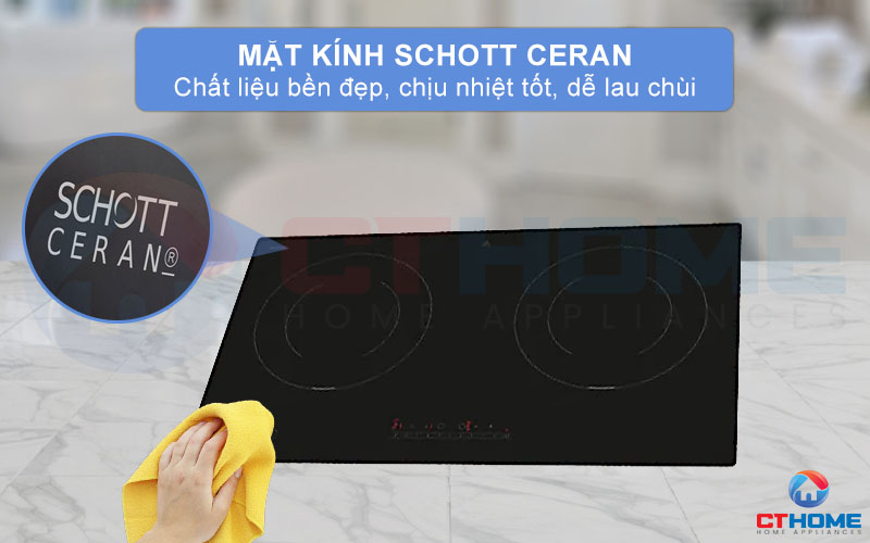 Mặt kính gốm thủy tinh Schott Ceran cao cấp, bền bỉ