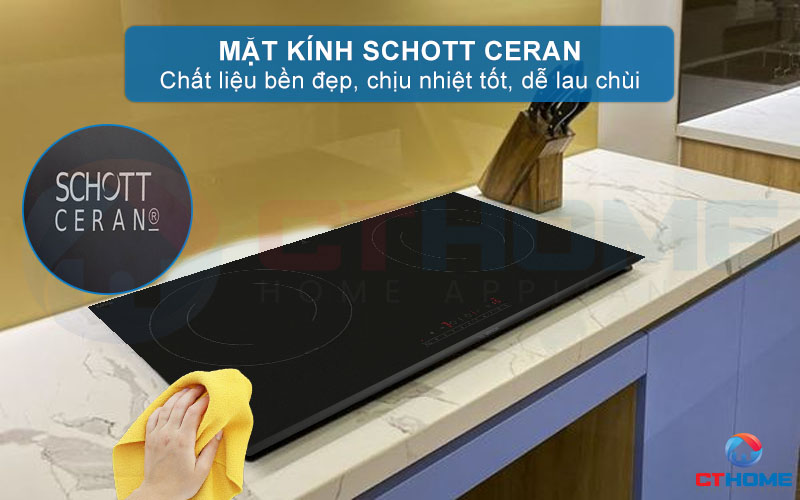 Mặt kính gốm thủy tinh Schott Ceran cao cấp, bền bỉ