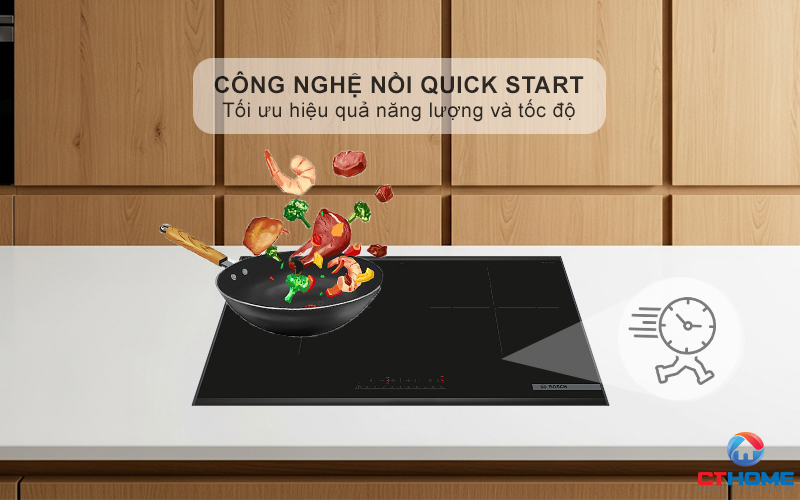 Công nghệ QuickStart tự động nhận nồi, bắt đầu nấu nướng nhanh chóng