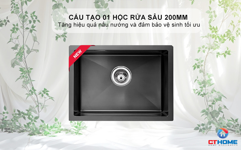 CHẬU INOX 1 HỐC RỬA BEX LINEA 55.40 BK BEXLINEA5540BK 2