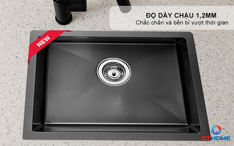 CHẬU INOX 1 HỐC RỬA BEX LINEA 55.40 BK BEXLINEA5540BK 6