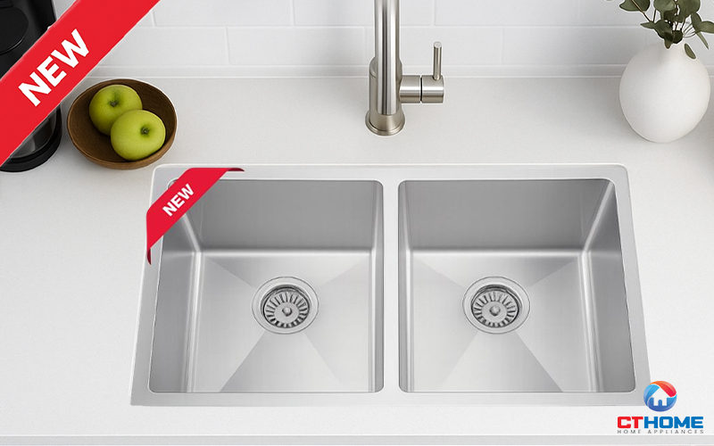 CHẬU CHẬU RỬA BÁT INOX TEKA 2 HỐC RỬA BEX LINEA 74.40 2B (R10) BEXLINEA74402BR10 1