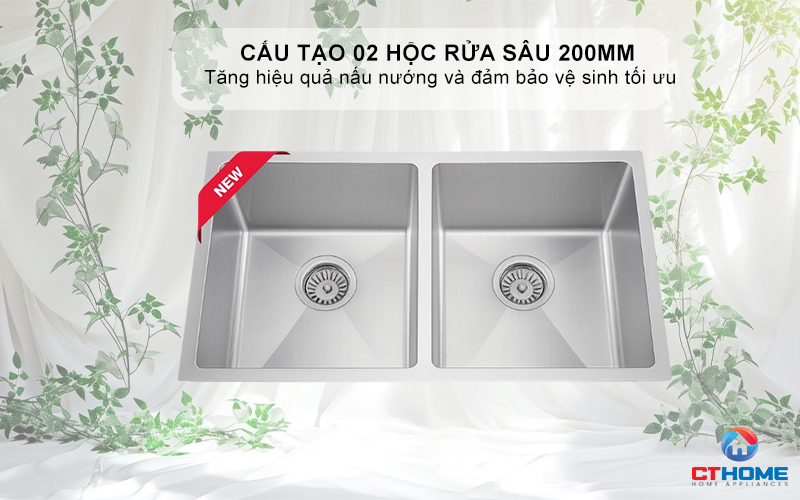 CHẬU CHẬU RỬA BÁT INOX TEKA 2 HỐC RỬA BEX LINEA 74.40 2B (R10) BEXLINEA74402BR10 2