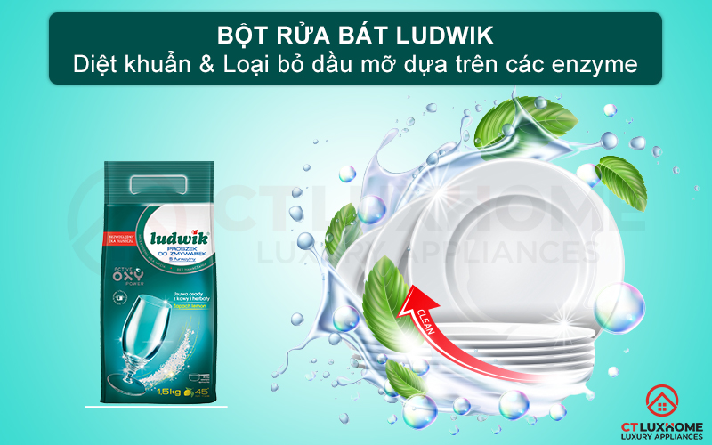 Bột rửa bát Ludwik Lemon 1.5kg hương chanh