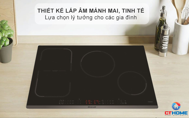 BẾP TỪ 3 VÙNG NẤU BRANDT BPI6449BL 7200W MÀU ĐEN 1