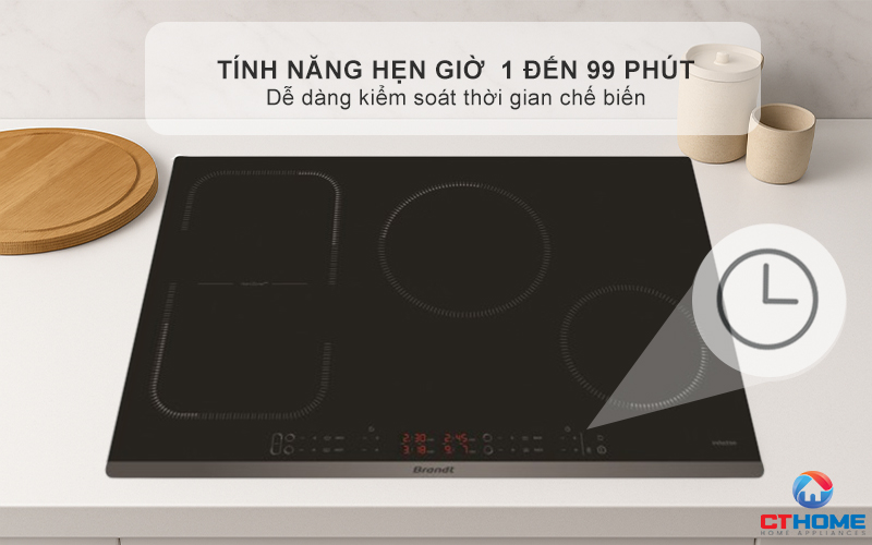 BẾP TỪ 3 VÙNG NẤU BRANDT BPI6449BL 7200W MÀU ĐEN 10