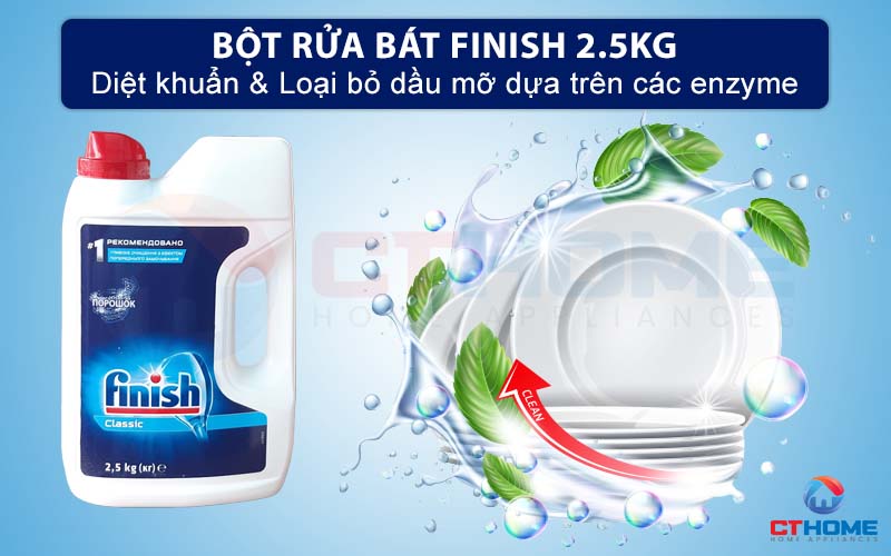 BỘT RỬA CHÉN BÁT FINISH CLASSIC 2.5KG KHÔNG HƯƠNG 1