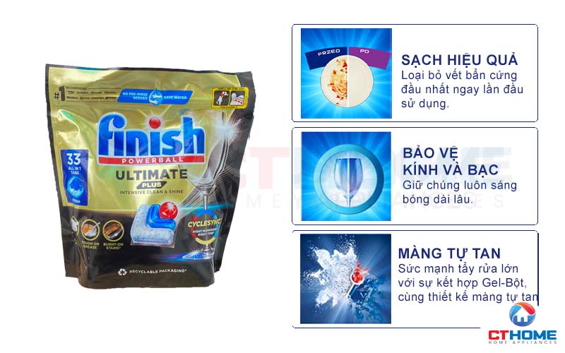 VIÊN RỬA BÁT FINISH ULTIMATE PLUS 33 VIÊN CHÍNH HÃNG 2