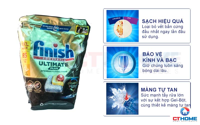 VIÊN RỬA BÁT FINISH ULTIMATE PLUS 85 VIÊN CHÍNH HÃNG 2