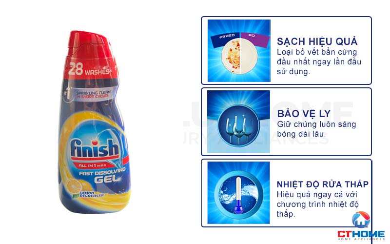 GEL RỬA BÁT FINISH ALL IN ONE MAX 700ML HƯƠNG CHANH 3