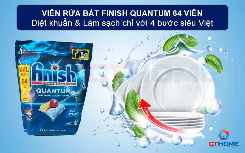 VIÊN RỬA BÁT FINISH QUANTUM 64 VIÊN HÀNG CHÍNH HÃNG 1