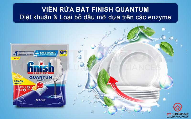 Giới thiệu về viên rửa bát Finish Quantum 27 viên 