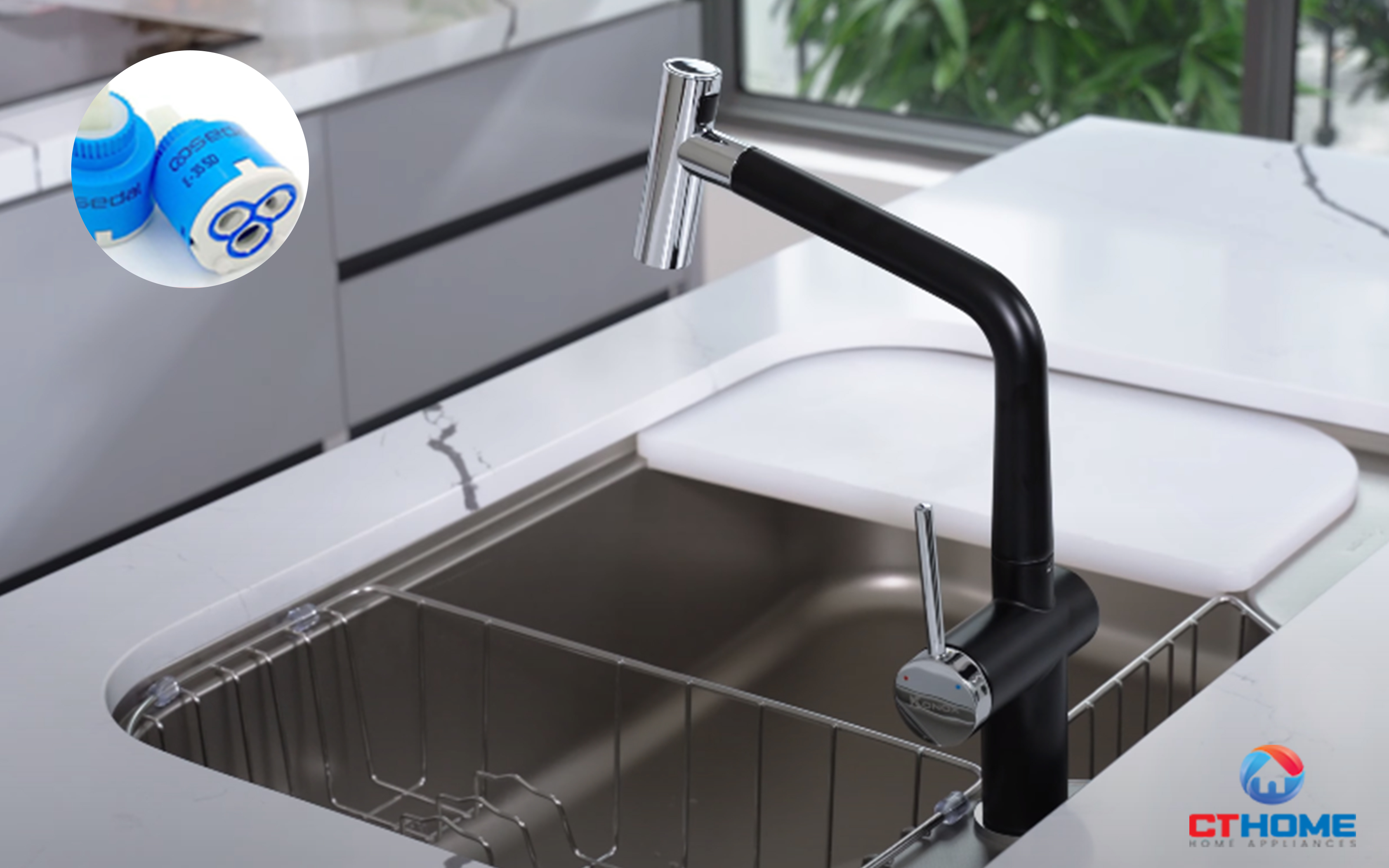 VÒI RỬA BÁT DÂY RÚT VOLTA BLACK VOLTABLACK 6