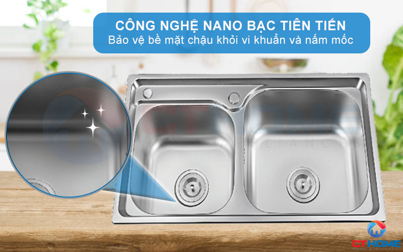 Công nghệ Nano bạc kháng khuẩn giữ bếp luôn sạch sẽ