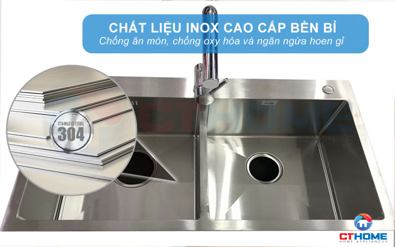 Bền bỉ và an toàn với chất liệu inox 304 cao cấp